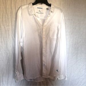 Tommy Bahama Sea Glass Breezer linen shirt in white size XL